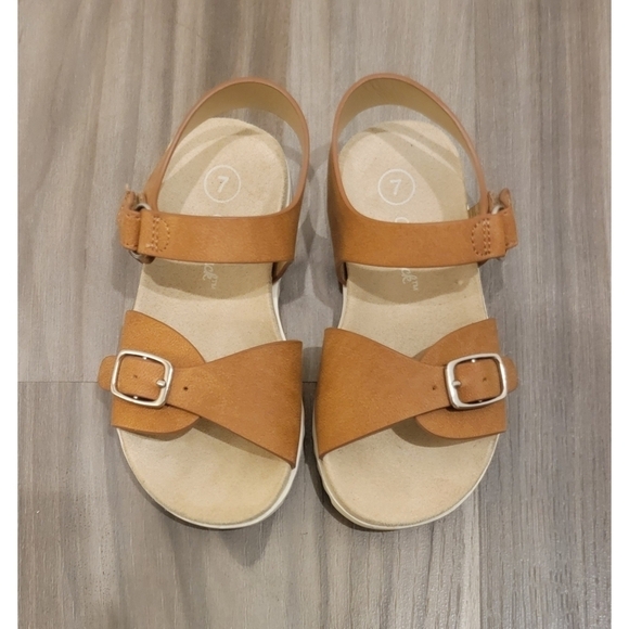 Cat & Jack Brown Sandals size 7 - Picture 1 of 9
